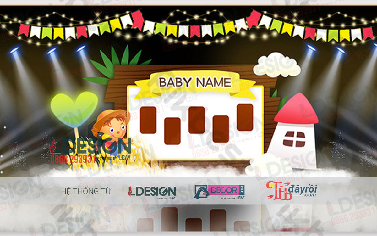 Giới Thiệu Background Sinh Nhật Với Nhiều Màu Sắc, Tông Màu Chính Là Màu Vàng Và Trang Trí Ngôi Nhà Nhỏ, Người Nông Dân - Ảnh 2