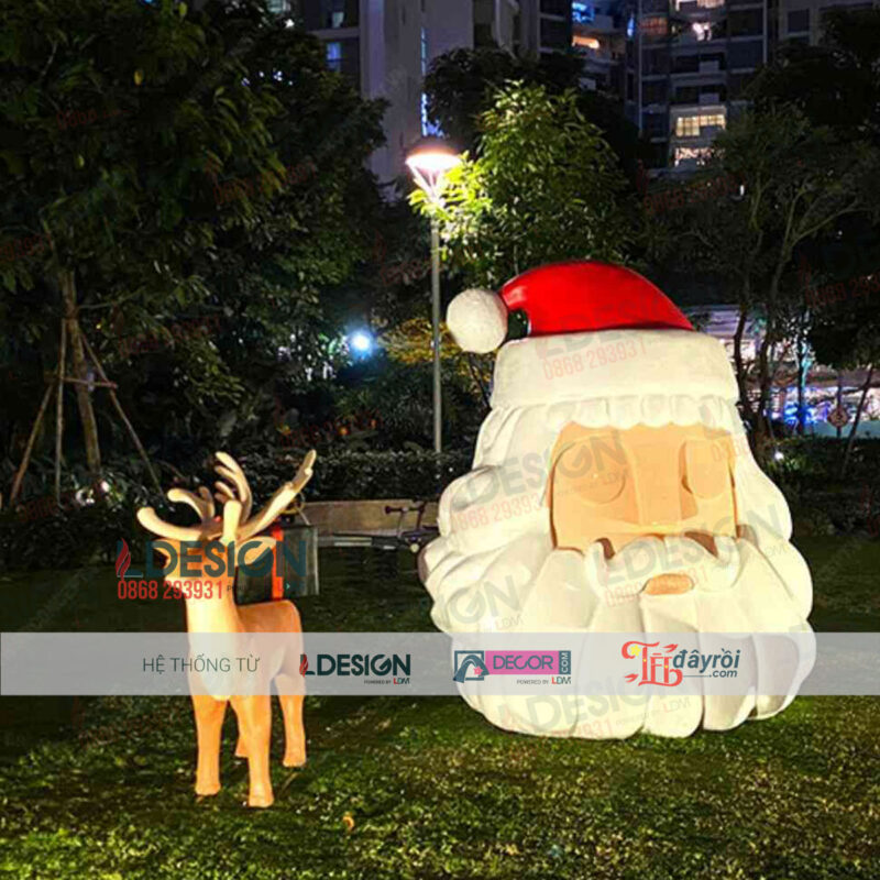 Mô hình mút xốp đầu ông già Noel 3D siêu đại