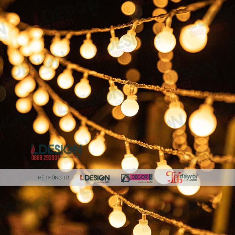 Đèn LED dây bóng tròn trơn màu vàng ấm - Hình ảnh 3