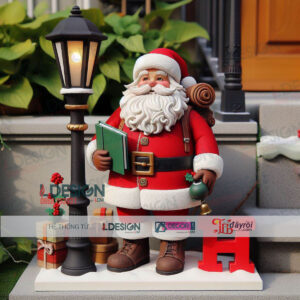 Mô hình mút xốp ông già Noel đọc sách 3D