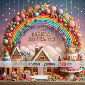 Cổng Chào mô hình mút xốp bánh, kẹo ngọt Noel - CCNOEL 04