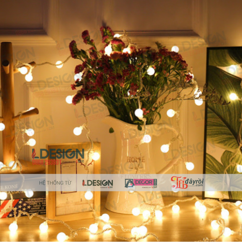 Đèn LED dây bóng tròn trơn màu vàng ấm 10m - Ảnh 3