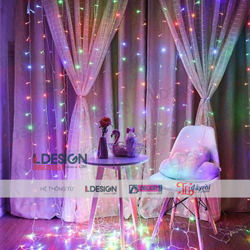 Đèn LED dây đom đóm trang trí nhiều màu 50m - Ảnh 3