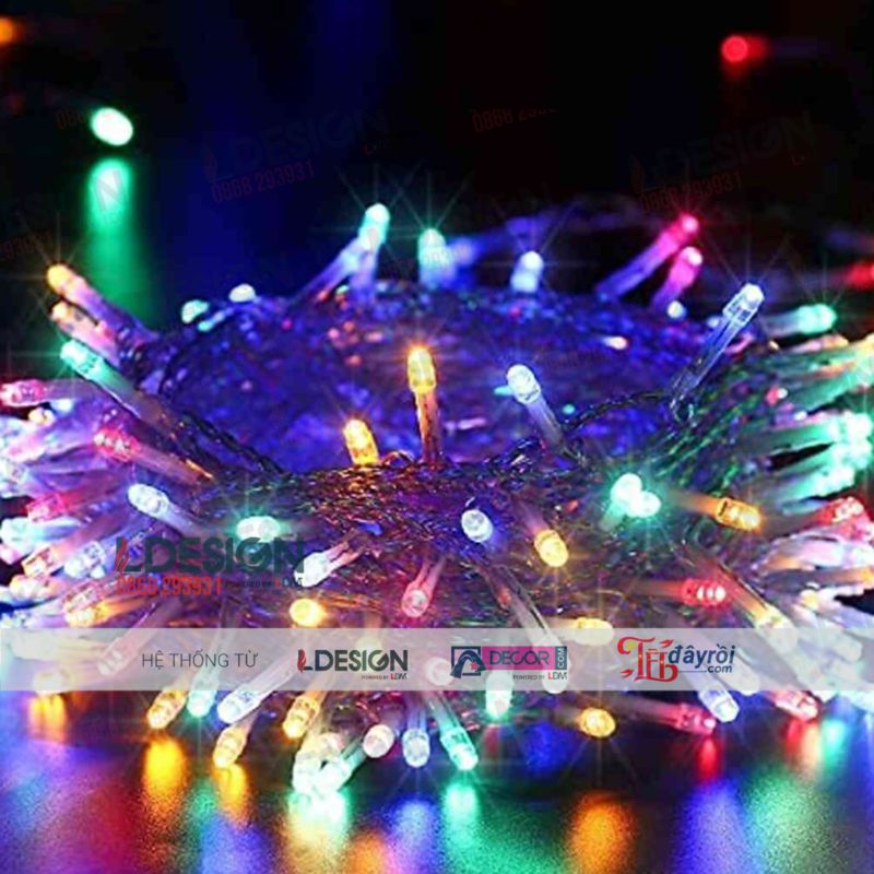 Đèn LED đom đóm nhiều màu trang trí Noel 10m - Ảnh 3