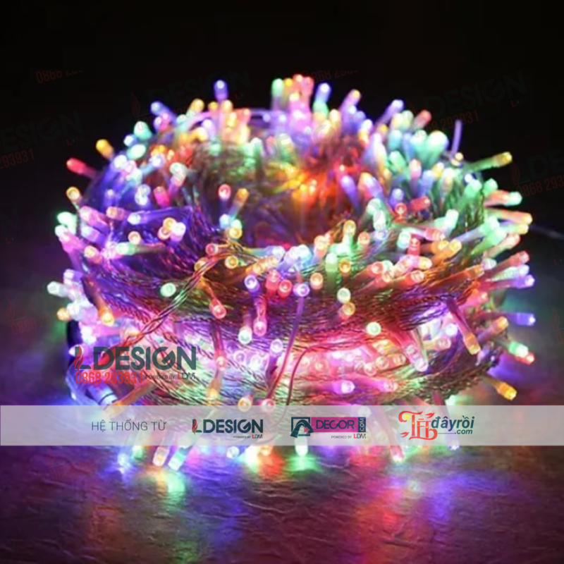 Đèn LED đom đóm nhiều màu trang trí Noel 10m