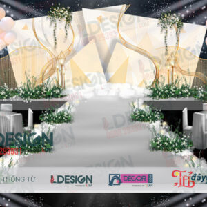 "Harmony in White and Nude: Backgrounds Đám Cưới Tinh Khiết từ LDecor"