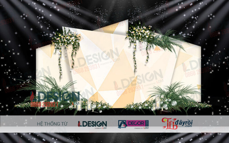 "Harmony in White and Nude: Backgrounds Đám Cưới Tinh Khiết từ LDecor" - Ảnh 3