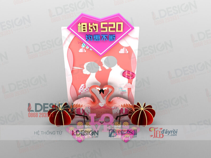 "Khám Phá Không Gian Yêu Thương: Background LDecor với Cặp Đôi và Chữ LOVE" - Hình ảnh 2