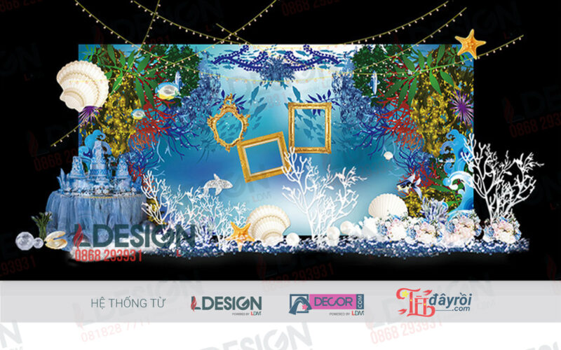 "Ấn Tượng Màu Xanh Viển: Background Tiệc Cưới Đậm Chất Biển cả từ LDecor" - Ảnh 3