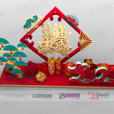 "Background Đỏ LDecor: Nâng Tầm Không Gian Ngày Tết"