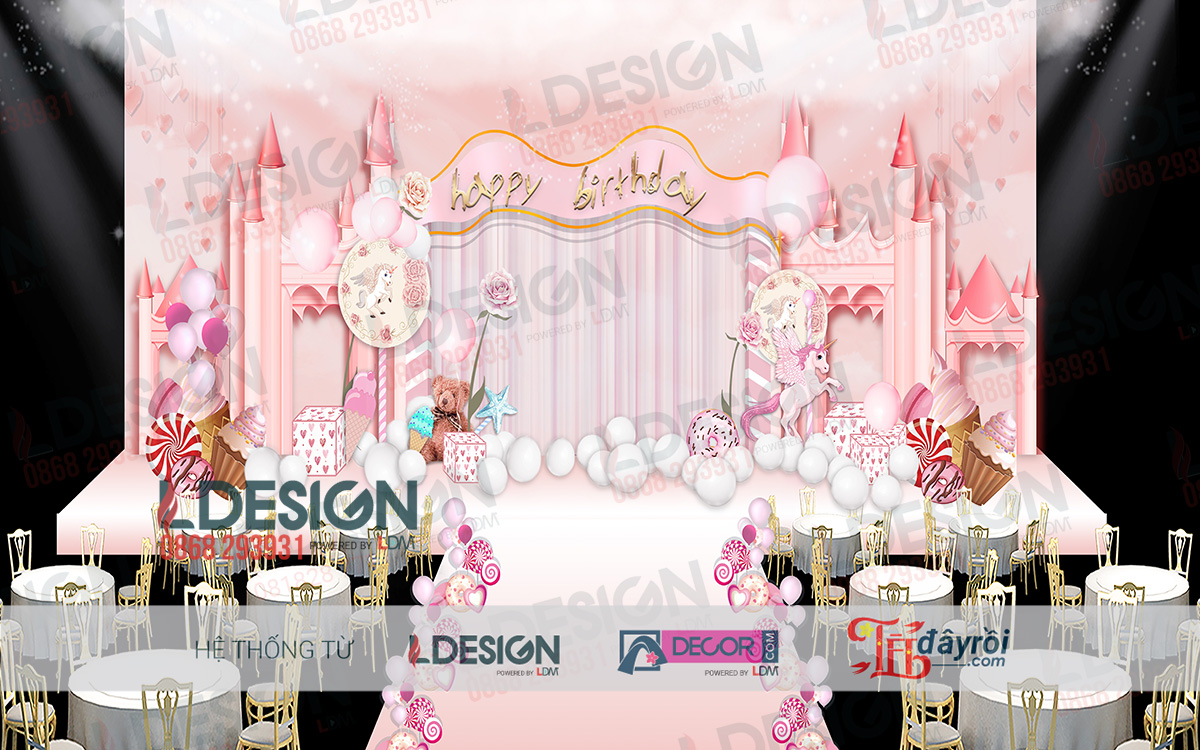 "Hoàng Cung Hồng: Đem Lâu Đài Huyền Thoại đến Sinh Nhật của Bạn cùng LDecor"