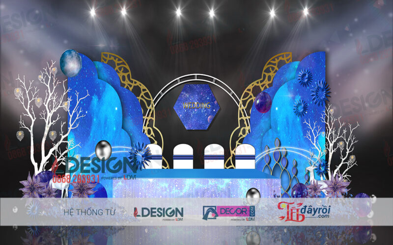 "Elegance in Azure: Khi Sắc Blue Hòa Quyện Cùng Hoa và Đèn Trắng Tại LDecor" - Ảnh 3