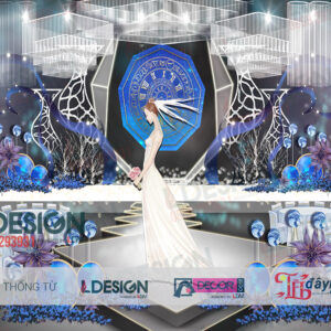 Elegance in Azure: Khi Sắc Blue Hòa Quyện Cùng Hoa và Đèn Trắng Tại LDecor