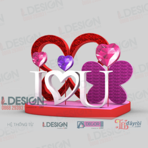 Khám Phá Mảnh Ghép của Tình Yêu: Hình 'I ♥ U' Đính Kim Cương và Khung Con Bướm - LDecor
