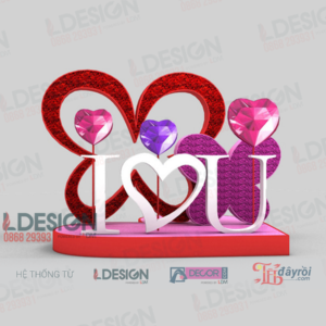 Khám Phá Mảnh Ghép của Tình Yêu: Hình 'I ♥ U' Đính Kim Cương và Khung Con Bướm - LDecor