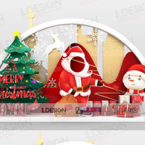 Tổ Ấm Giáng Sinh: Tuần Lộc và Ông Già Noel Bên Cây Thông - Sản phẩm Đặc Sắc từ LDecor