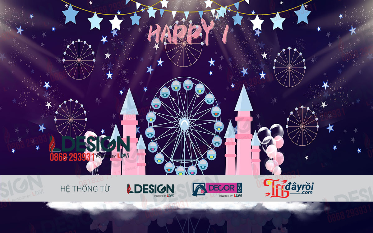 Giới Thiệu Background Sinh Nhật Với Nhiều Màu Sắc, Tông Màu Chính Là Màu Hồng Và Trang Trí Thêm Ngôi Sao Lấp Lánh