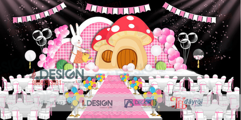 Trang Trí Tiệc Sinh Nhật Bé Gái – Dễ Thương Như Cổ Tích