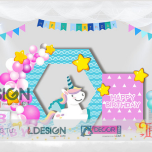 Trang Trí Sinh Nhật Chủ Đề Unicorn Dễ Thương Cho Bé Gái