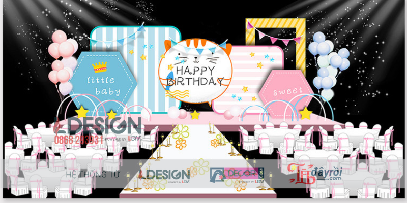 Trang Trí Sinh Nhật Chủ Đề Mèo Con Dễ Thương Cho Bé - Ảnh 2