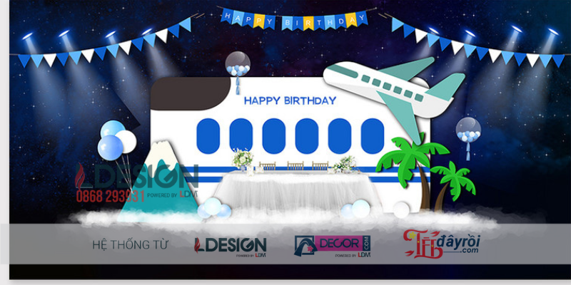 Trang Trí Sinh Nhật Chủ Đề Du Lịch Vòng Quanh Thế Giới - Ảnh 2