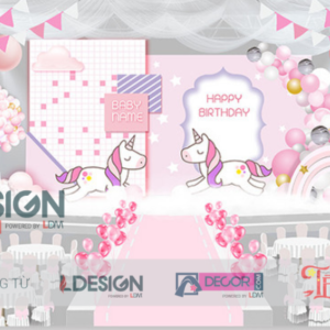 Trang Trí Sinh Nhật Chủ Đề Unicorn Cho Bé Gái Đẹp Lung Linh