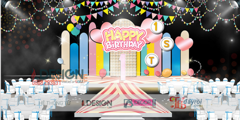 Trang Trí Sinh Nhật Lần Thứ 1 Cho Bé – Không Gian Rực Rỡ & Ấn Tượng
