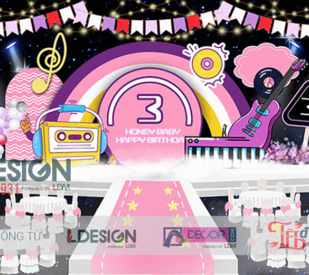 Trang Trí Sinh Nhật 3 Tuổi Chủ Đề Cầu Vồng Hiện Đại & Độc Đáo