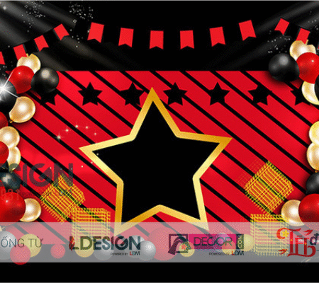 Trang Trí Sinh Nhật Chủ Đề Lâu Đài Hoàng Gia Đỏ – Đen Sang Trọng