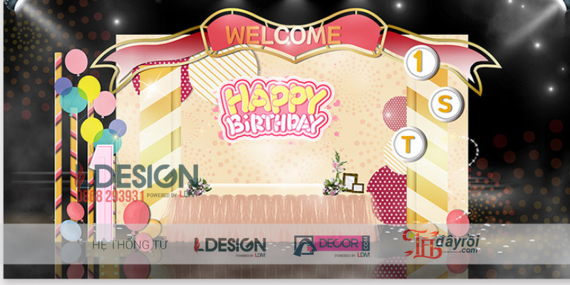 Trang Trí Sinh Nhật Lần Thứ 1 Cho Bé – Không Gian Rực Rỡ & Ấn Tượng - Ảnh 2