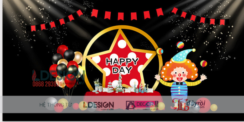 Trang Trí Sinh Nhật Chủ Đề Lâu Đài Hoàng Gia Đỏ – Đen Sang Trọng - Ảnh 3