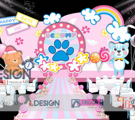 Trang Trí Sinh Nhật Chủ Đề Gấu Bông & Mèo Dễ Thương Cho Bé