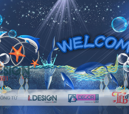 Trang Trí Sự Kiện Chủ Đề Đại Dương Ấn Tượng Với Cá Heo