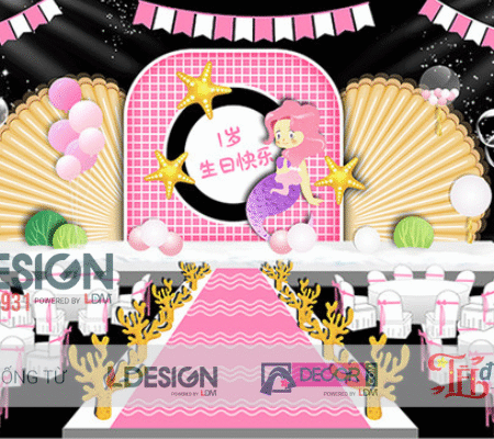 Mẫu Trang Trí Sinh Nhật Chủ Đề Nàng Tiên Cá Độc Đáo