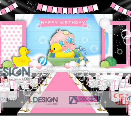 Trang Trí Sinh Nhật Bé Chủ Đề Vịt Vàng Dễ Thương