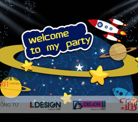 Trang Trí Sinh Nhật Chủ Đề Vũ Trụ – Không Gian Phi Hành Gia Cho Bé
