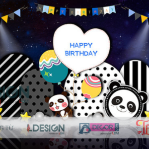 Trang Trí Sinh Nhật Chủ Đề Gấu Trúc – Backdrop Panda Dễ Thương Cho Bé