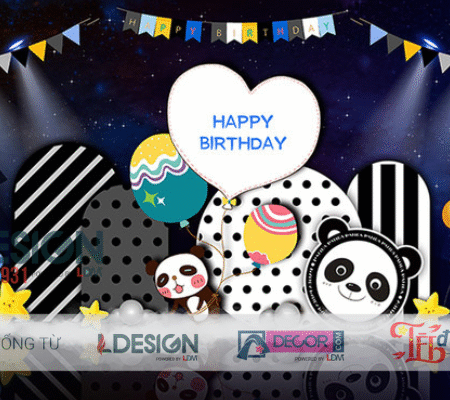 Trang Trí Sinh Nhật Chủ Đề Gấu Trúc – Backdrop Panda Dễ Thương Cho Bé