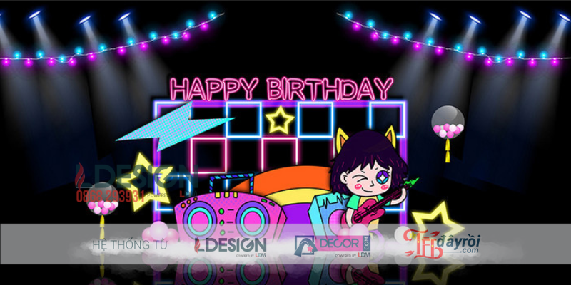 Không Gian Neon Đầy Sáng Tạo Cho Sinh Nhật - Ảnh 2