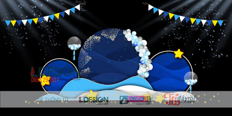 Không Gian Sinh Nhật Xanh Dương Đậm Chất Ocean - Ảnh 2