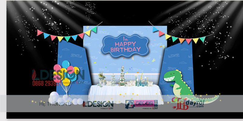Trang Trí Sinh Nhật Chủ Đề Khủng Long Xanh – Không Gian Tiệc Ấn Tượng Cho Bé