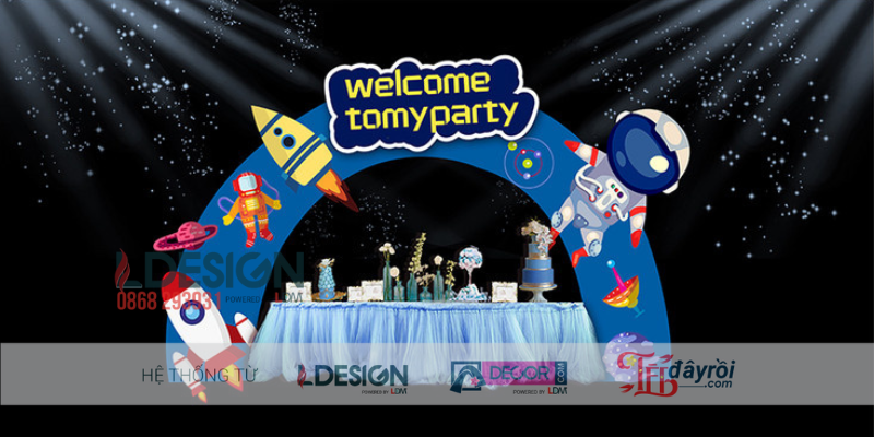 Trang Trí Sinh Nhật Chủ Đề Vũ Trụ – Không Gian Phi Hành Gia Cho Bé - Ảnh 3