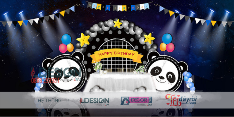 Trang Trí Sinh Nhật Chủ Đề Gấu Trúc – Backdrop Panda Dễ Thương Cho Bé - Ảnh 3