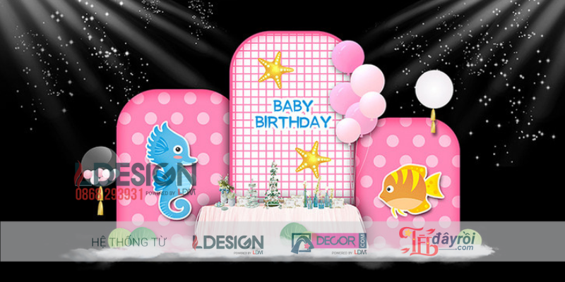 Mẫu Trang Trí Sinh Nhật Chủ Đề Nàng Tiên Cá Độc Đáo - Ảnh 3