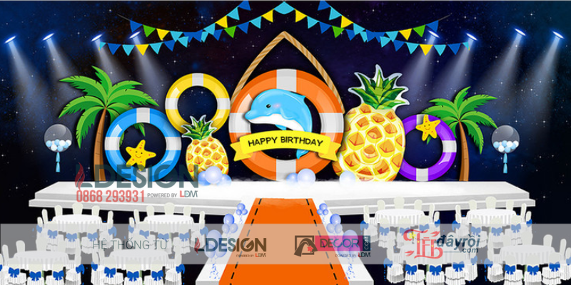 Trang Trí Tiệc Thôi Nôi 100 Ngày Cho Bé – Backdrop Rừng Xanh Dễ Thương - Ảnh 2