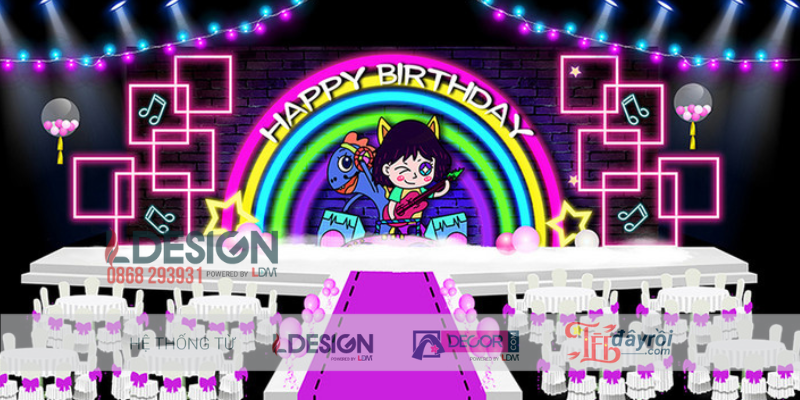 Không Gian Neon Đầy Sáng Tạo Cho Sinh Nhật - Ảnh 3