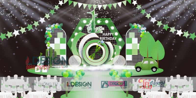 Không Gian Sinh Nhật Chủ Đề Xe Hơi Độc Đáo