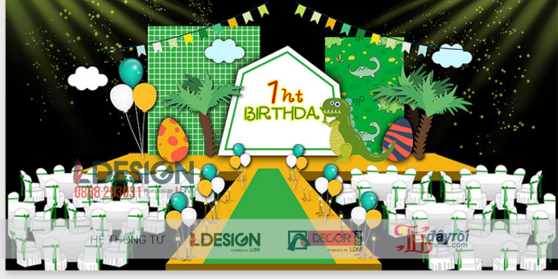 Trang Trí Sinh Nhật Chủ Đề Khủng Long – Không Gian Vui Nhộn Cho Bé