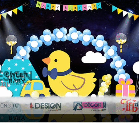 Trang Trí Sinh Nhật Bé Trai 100 Ngày Tuổi – Không Gian Dễ Thương Đậm Chất Thiên Thần Nhí