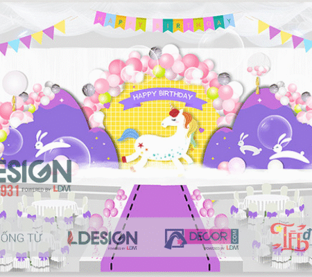 Trang Trí Sinh Nhật Chủ Đề Ngựa Pony Đáng Yêu – Không Gian Ngập Tràn Sắc Màu